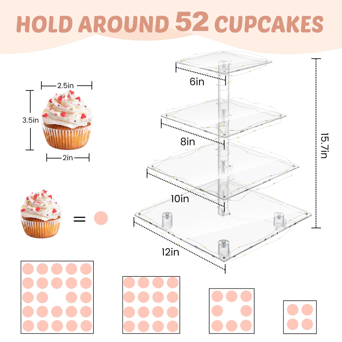 LoveDisplay Cupcake Stand includes easy-assembly tools for quick setup.