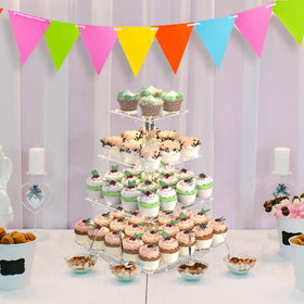 LoveDisplay Cupcake Stand with LED lights highlights desserts for a festive presentation.