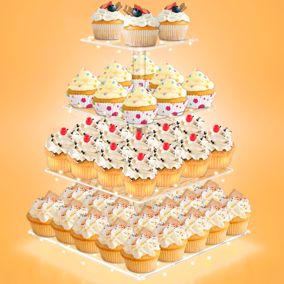 LoveDisplay Cupcake Stand stores neatly after celebrations with collapse design.