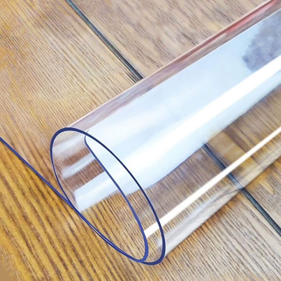 LovePads Clear Table Cover on a dining table protects from spills and stains.