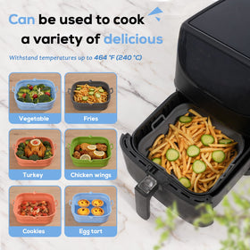 Loveuing square liner as a versatile kitchen accessory for ovens and microwaves.