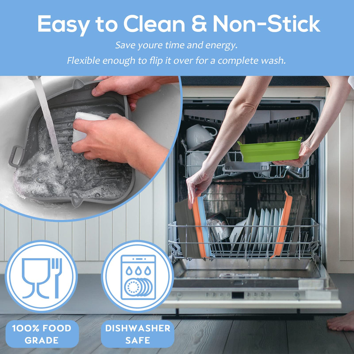 Loveuing reusable silicone pot reduces waste and simplifies cleanup.