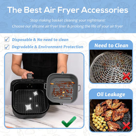 Loveuing square liner edge-height protects fryer sides during cooking.