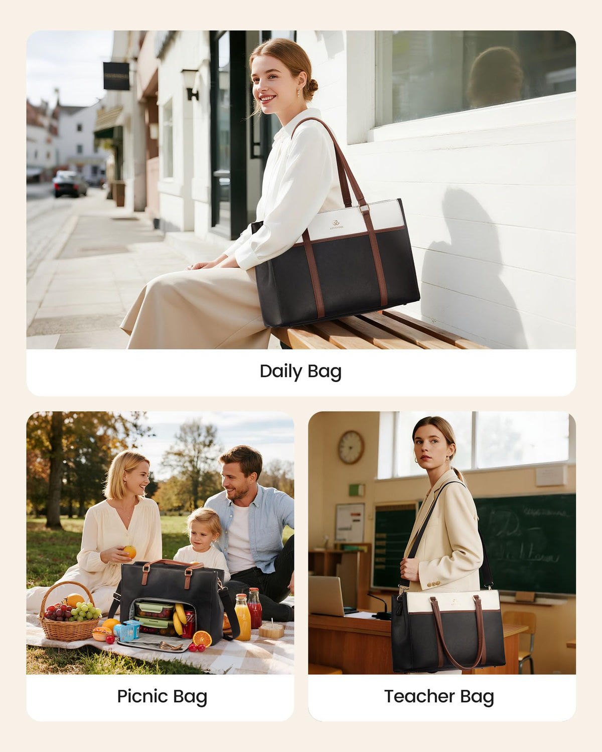 LOVEVOOK 2in1 lunch-work-bag design for streamlined daily use.