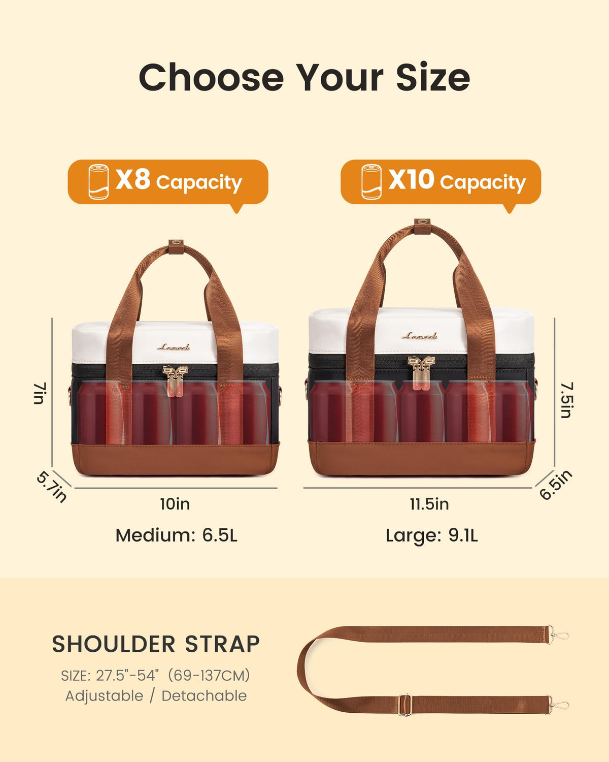 LOVEVOOK lunch bag interior with mesh pocket for utensils and tissues.