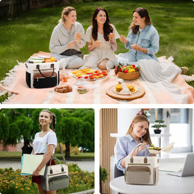 LOVEVOOK insulated lunch bag zinc zipper withstands frequent use and keeps items secure.