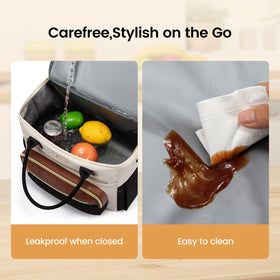 LOVEVOOK insulated lunch bag sturdy-handles for comfortable carrying during commutes.