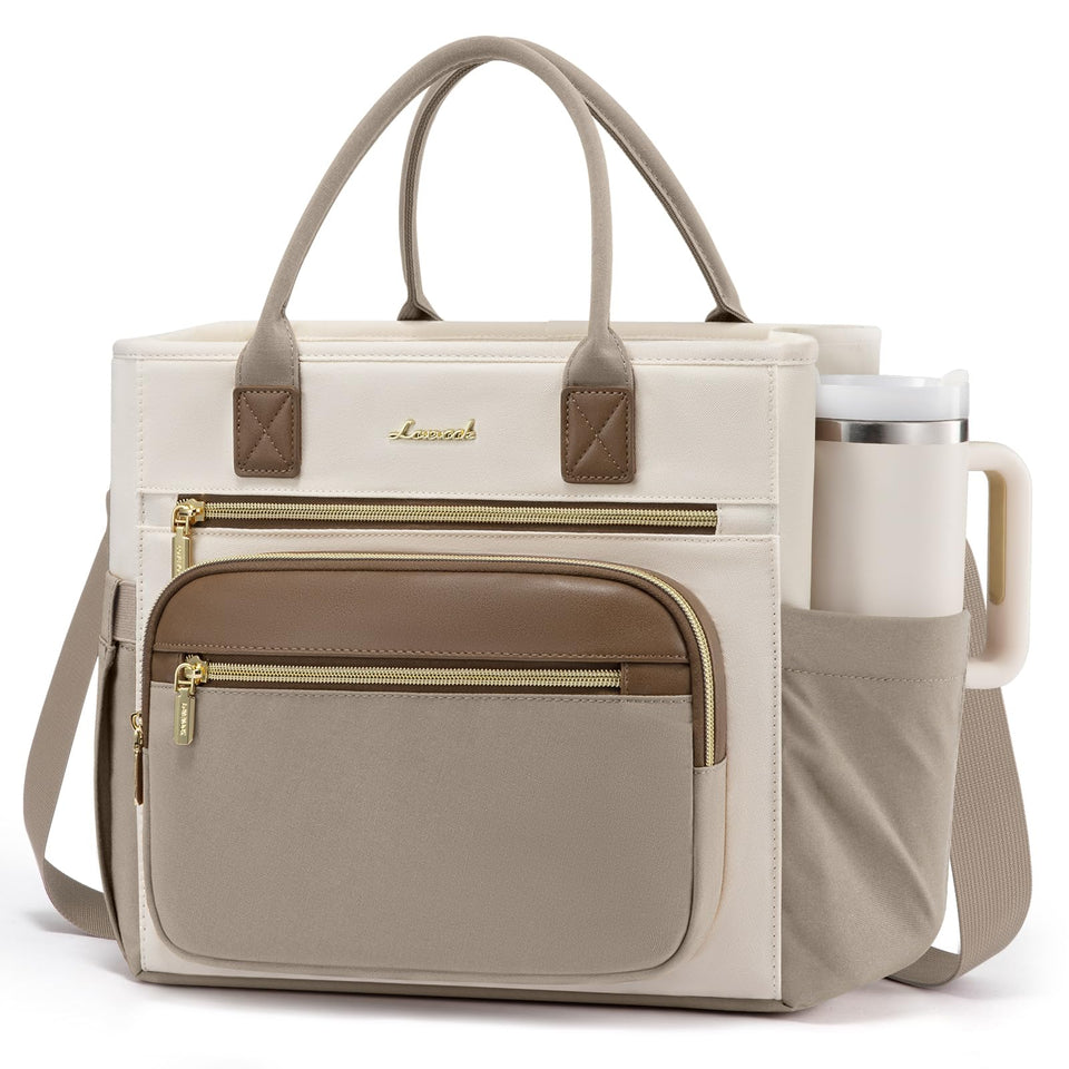 LOVEVOOK insulated lunch bag with wide opening for easy one-handed access.