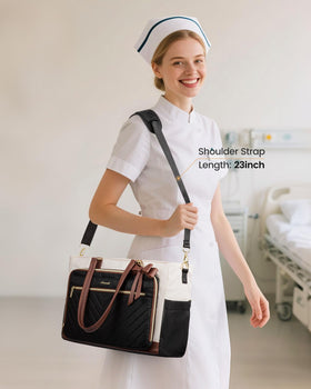LOVEVOOK laptop compartment tote fits 15.6-inch laptops for safe daily use.