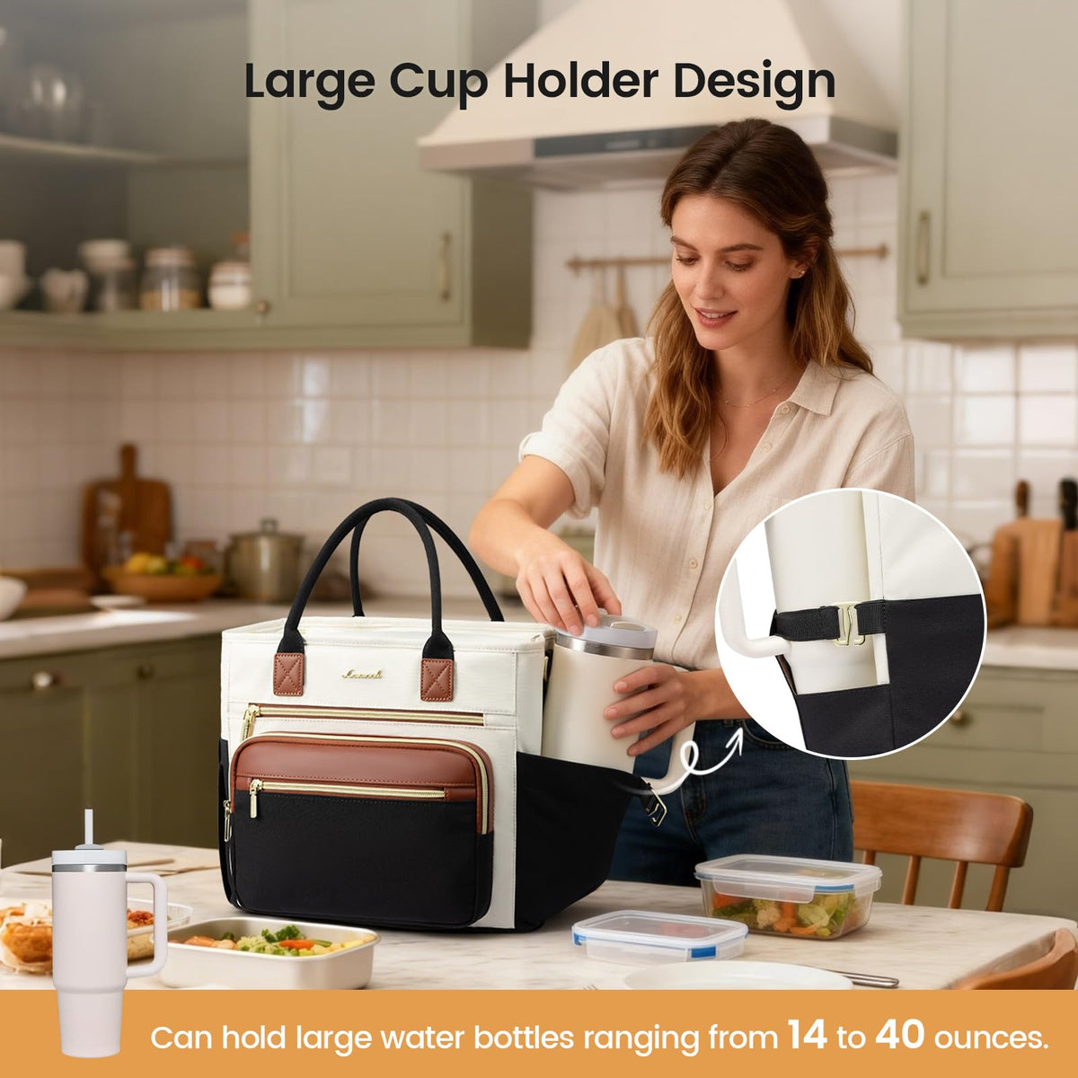 LOVEVOOK 13L lunch bag showing large capacity for daily meals