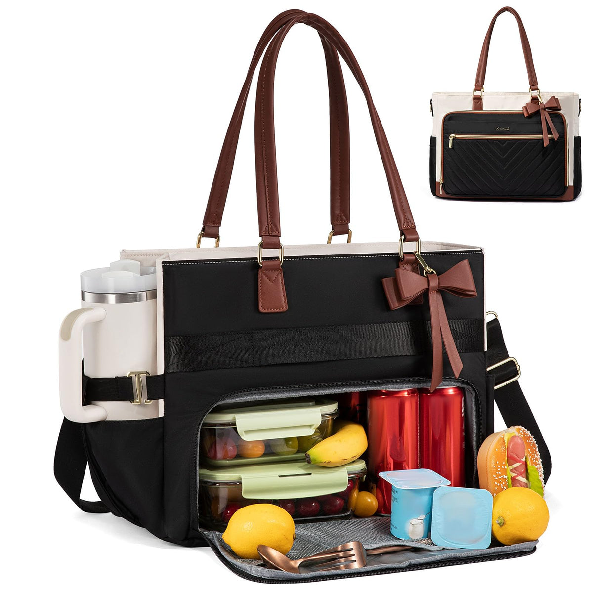 LOVEVOOK lunch bag with insulated compartment keeps meals warm or cold on the go