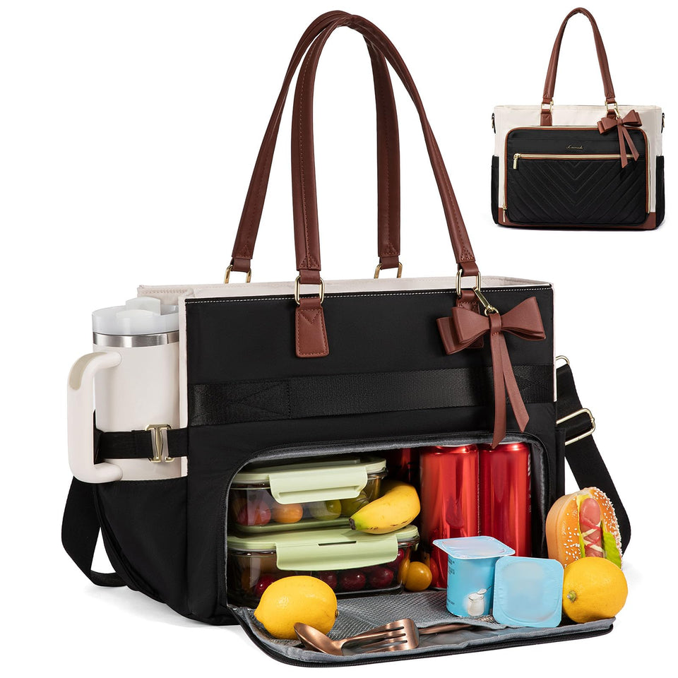 LOVEVOOK lunch bag with insulated compartment keeps meals warm or cold on the go