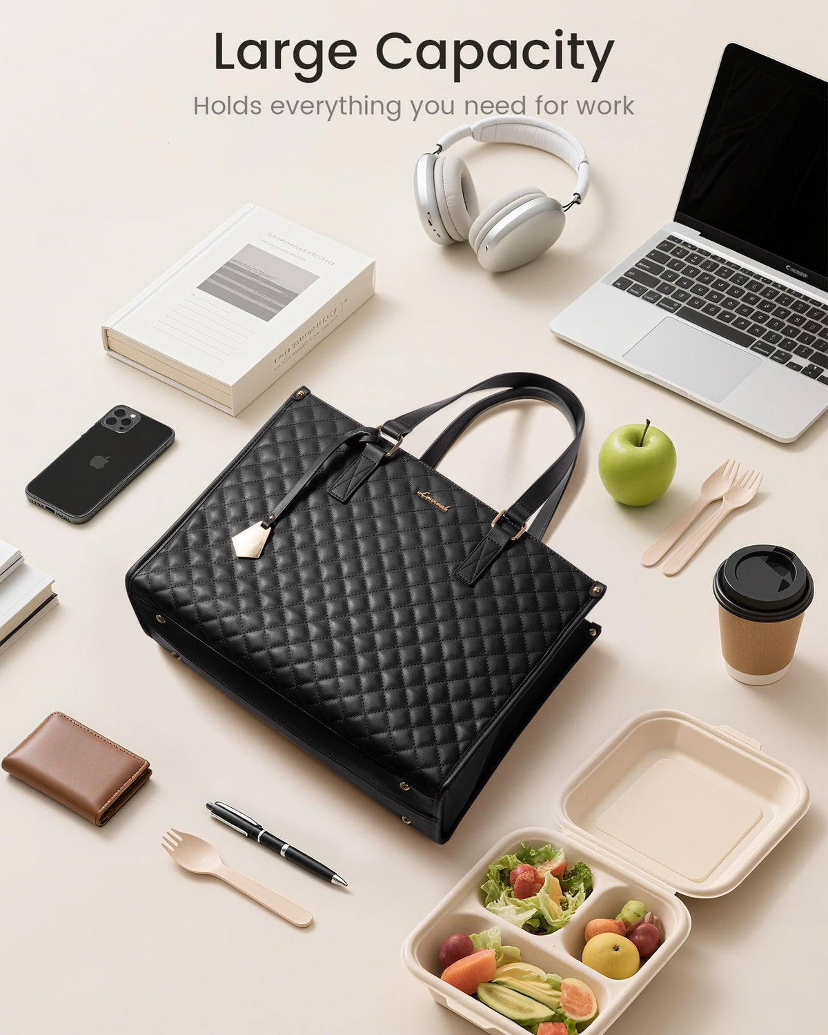 Versatile for work, school, or weekend outings in black.
