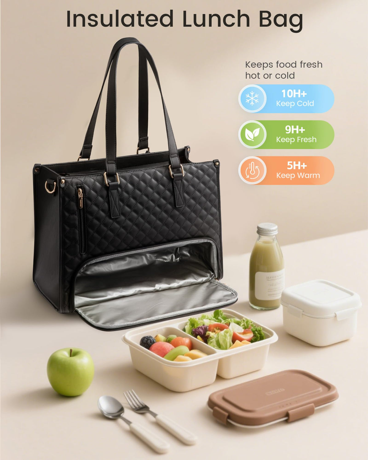 Roomy main pocket and compartments help you stay organized.