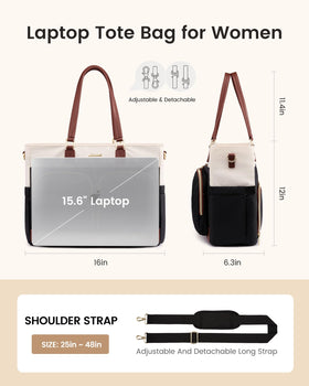 LOVEVOOK ergonomic wide padded strap eases all-day carrying comfort.