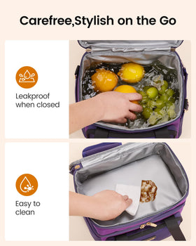 LOVEVOOK expandable capacity from 12L to 15L for extra lunch space.
