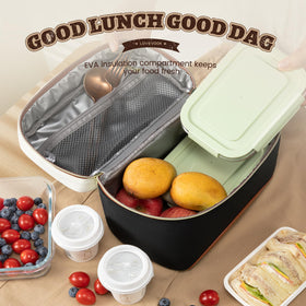LOVEVOOK insulated lunch bag large capacity, fits three boxes and extra snacks.
