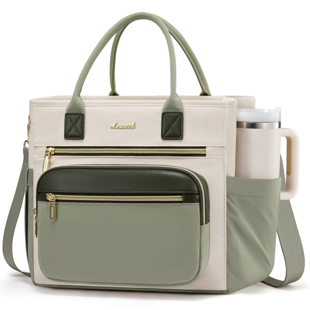 LOVEVOOK insulated lunch bag wide-opening top enables easy one-handed access.