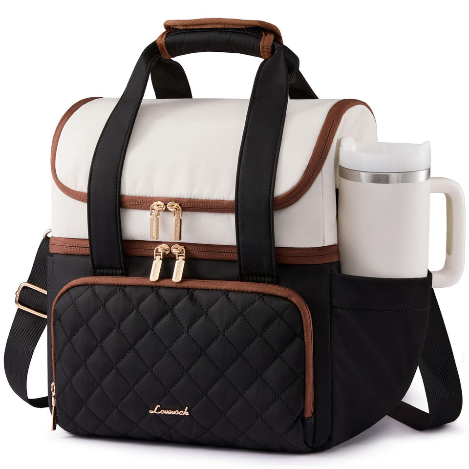 LOVEVOOK insulated lunch bag open U-shaped top view for easy meal access.