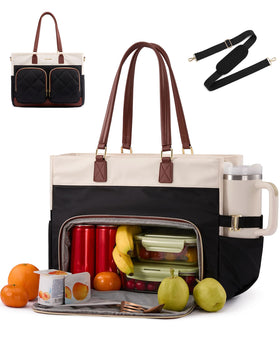 LOVEVOOK laptop lunch bag shows the 15.6-inch laptop compartment for safe commuting.