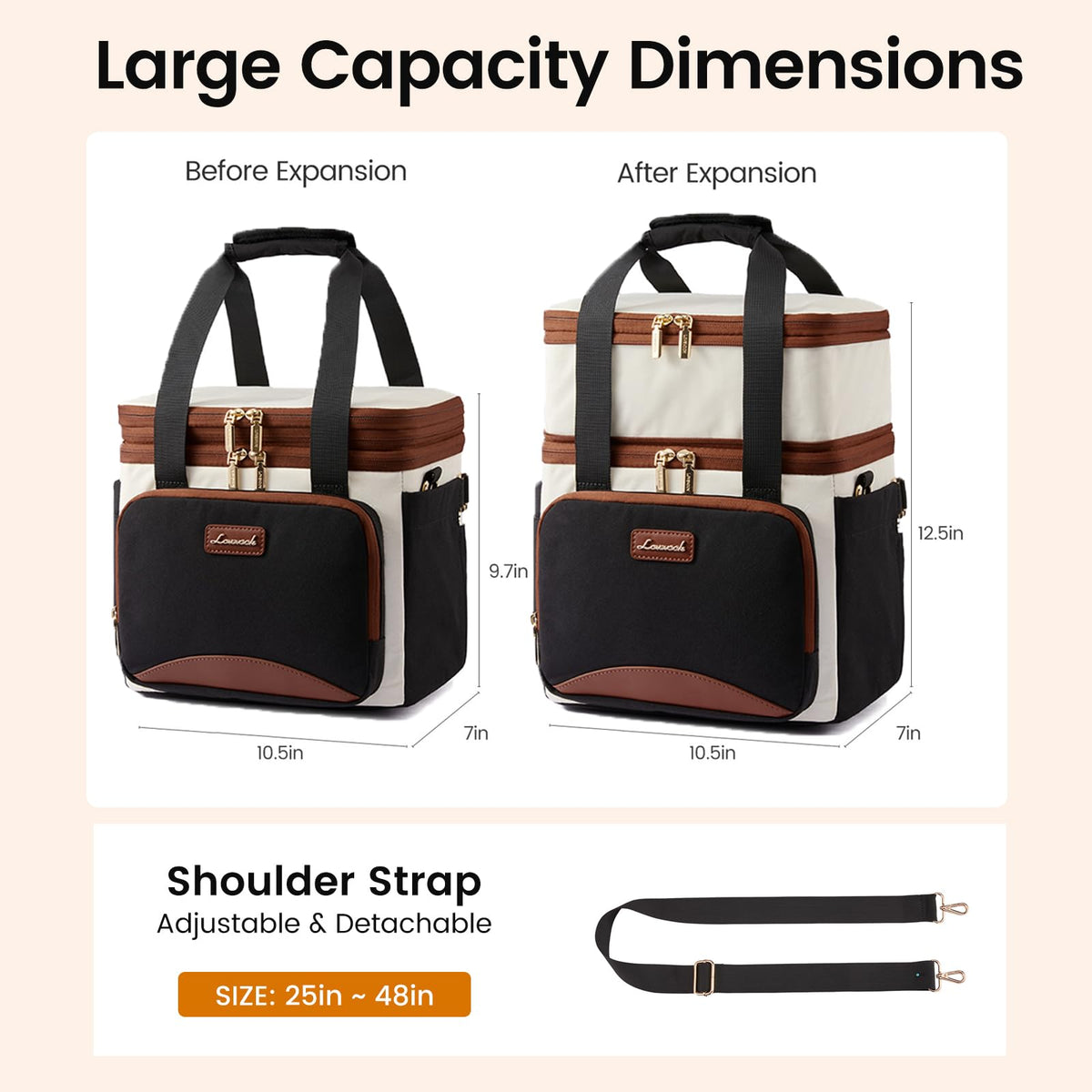 LOVEVOOK lunch bag interior is easy to wipe clean after meals
