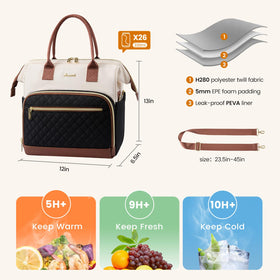 LOVEVOOK lunch bag with leakproof liner for mess-free meals.