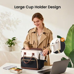 LOVEVOOK lunch bag with adjustable shoulder strap for comfortable carry.