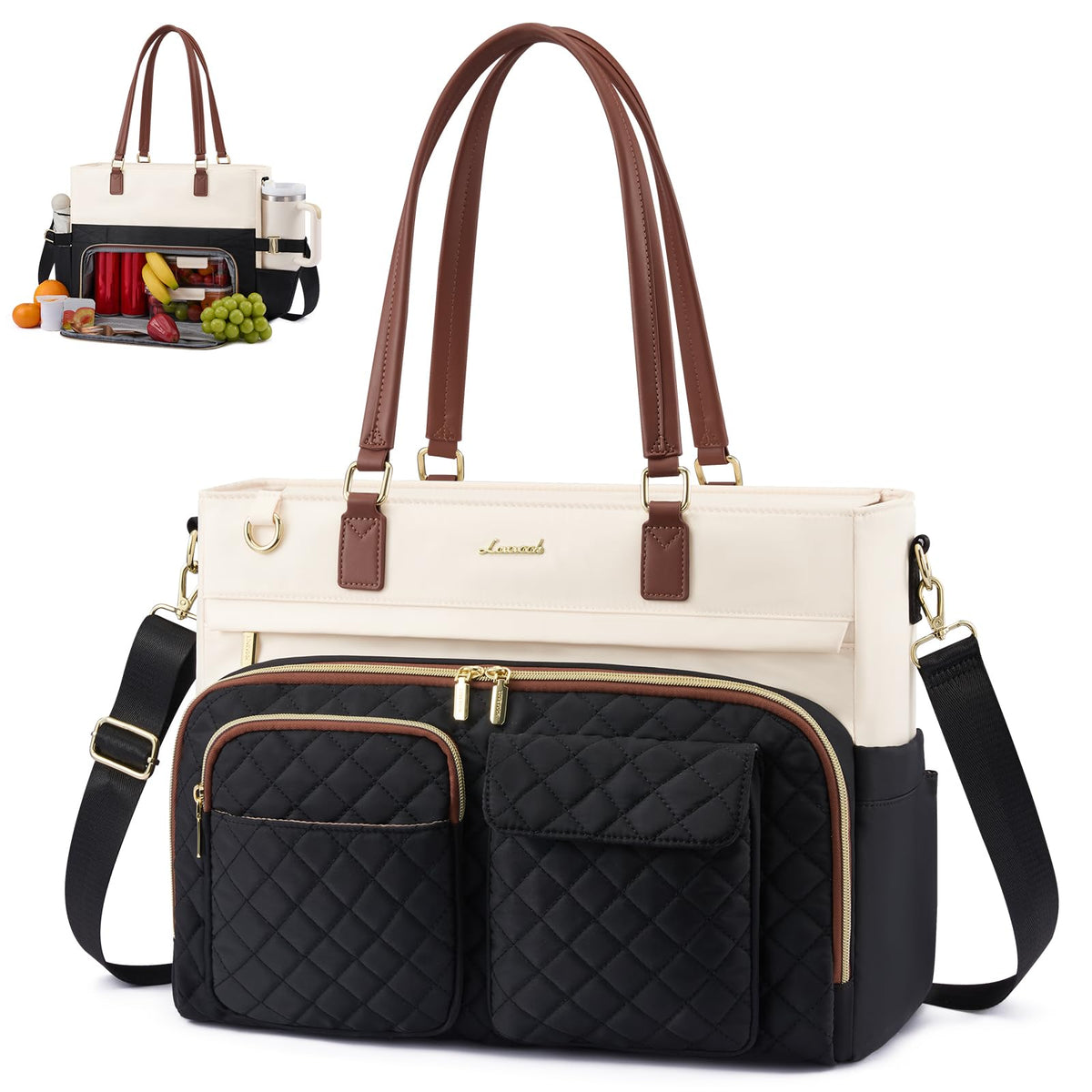 LOVEVOOK lunch tote insulated compartment keeps meals fresh during the workday.