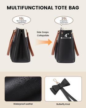 LOVEVOOK tote with oversized pocket for up to 40oz bottles.