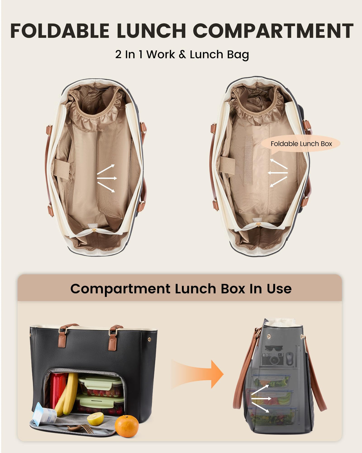 LOVEVOOK tote in a professional setting, ideal for travel and daily tasks.
