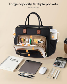 LOVEVOOK ten-pocket organization for pens, notebooks, and small gear.