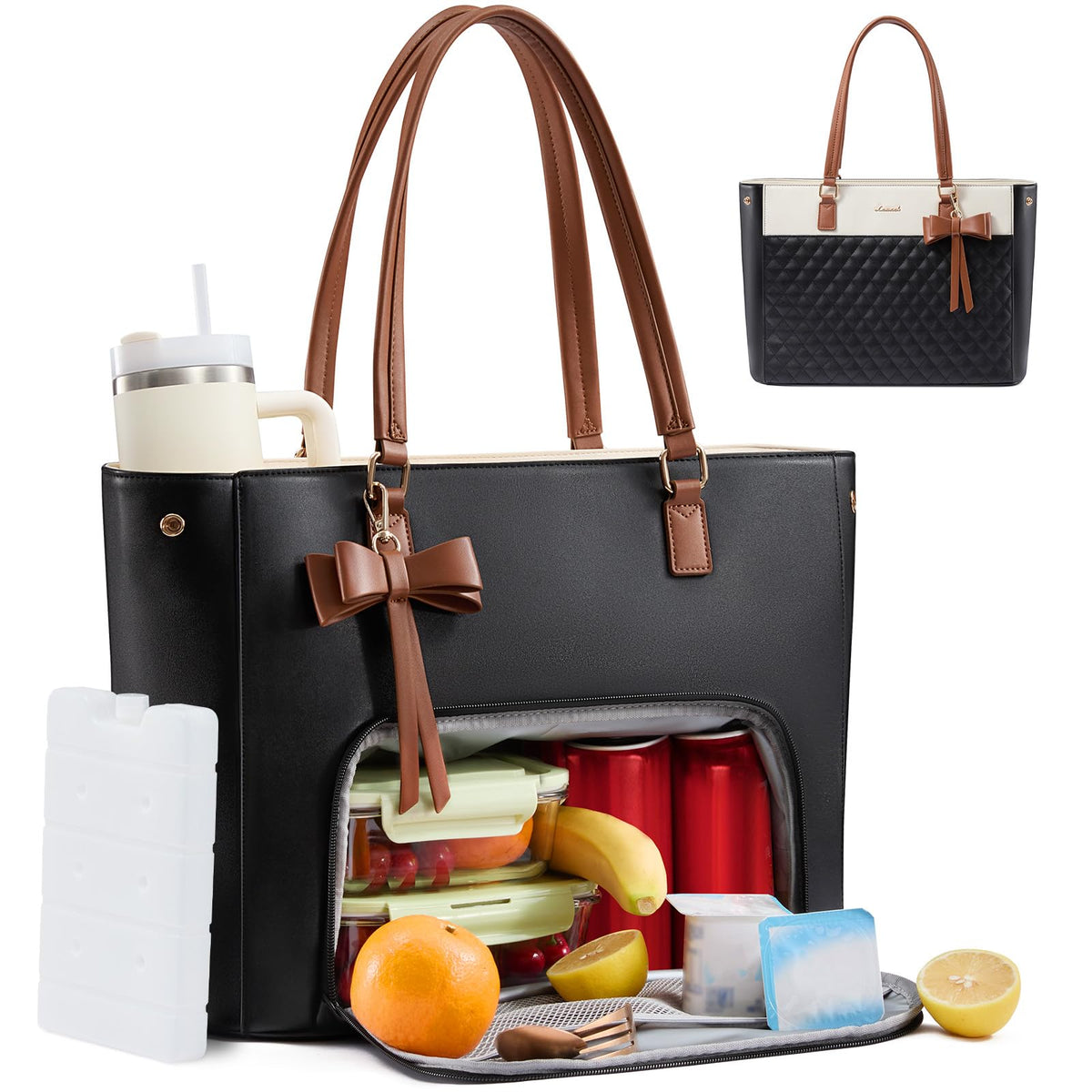 LOVEVOOK work tote exterior in premium PU leather for durable daily commuting.