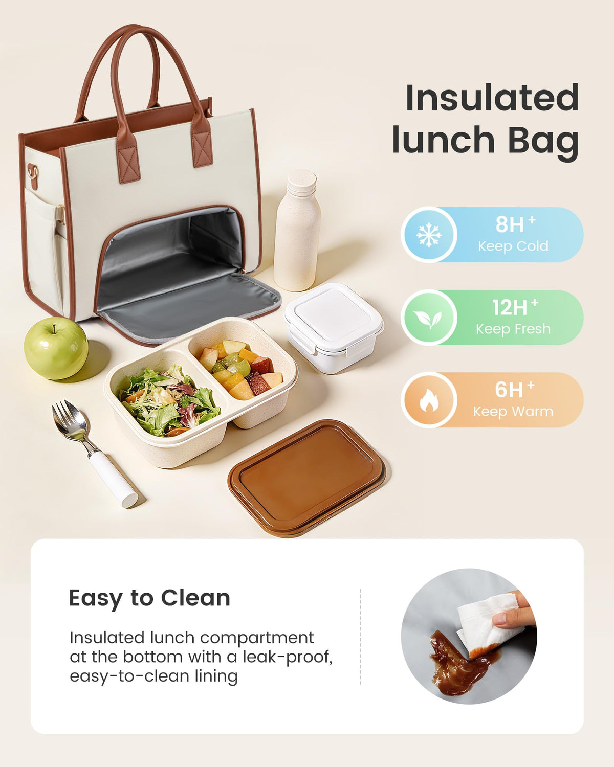 LOVEVOOK tote's waterproof PU leather exterior resists wear while staying stylish.