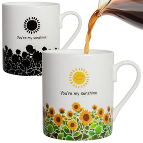 Lovift Sunflower mug front view blooms when hot, adding a cheerful morning surprise.
