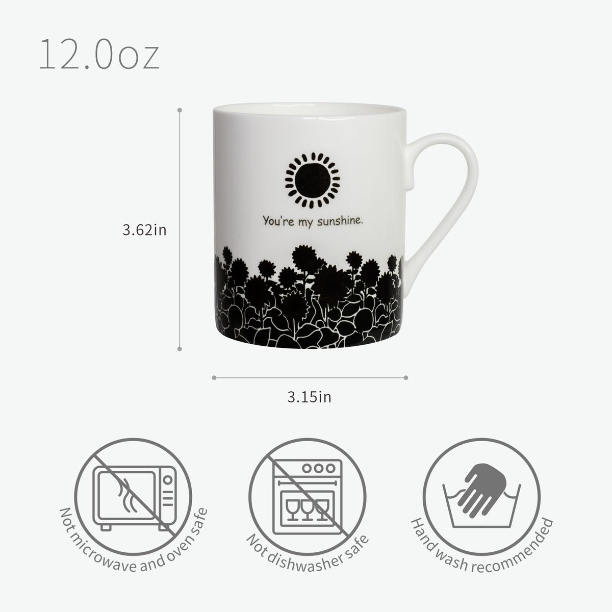 Lovift Sunflower mug heat-change action reveals sunflowers during hot beverages.