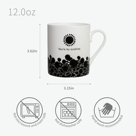 Lovift Sunflower mug heat-change action reveals sunflowers during hot beverages.