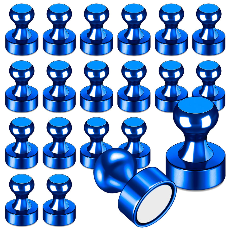 LOVIMAG fridge magnets 20pcs blue closeup showing strong grip for notes