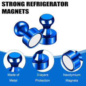 LOVIMAG fridge magnets 20pcs blue on fridge for notes and receipts