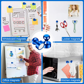 LOVIMAG fridge magnets 20pcs blue holding reminders on metal surface