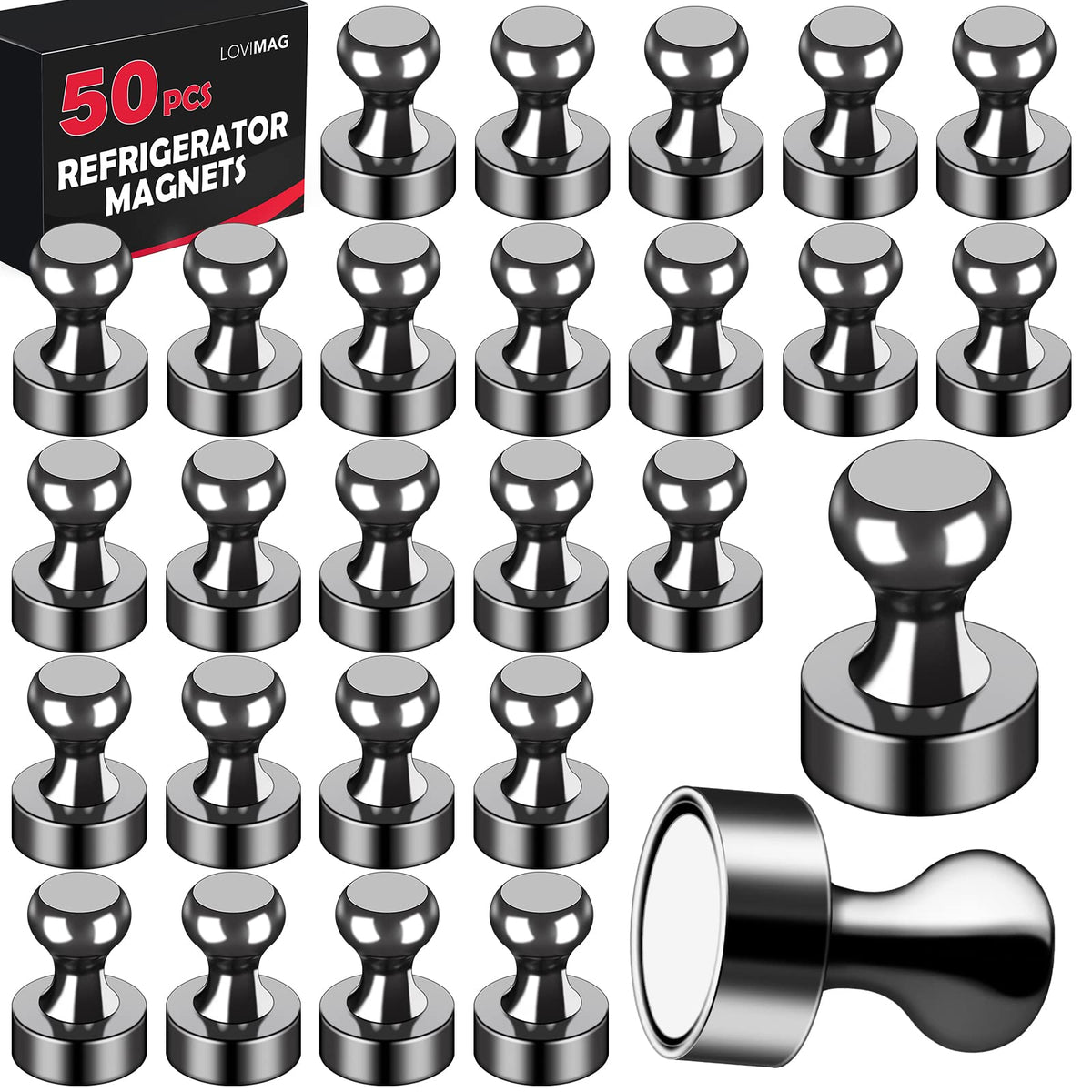 LOVIMAG fridge magnets 50pcs pack keeps notes organized on your fridge