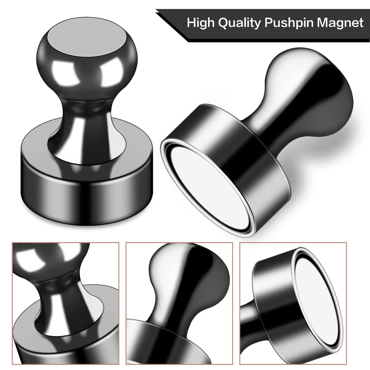 LOVIMAG magnets have easy grip ends for quick positioning on metal surfaces.
