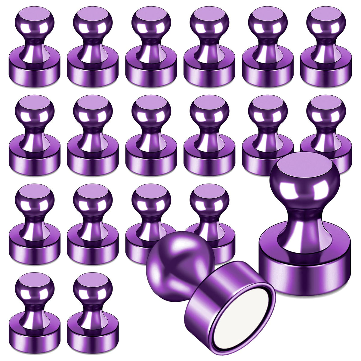 LOVIMAG purple fridge magnets 20pcs for organized notes on the fridge