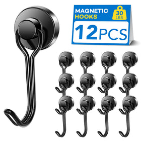LOVIMAG Hooks provide a 30lbs magnetic hold on horizontal surfaces for sturdy wall mounting.