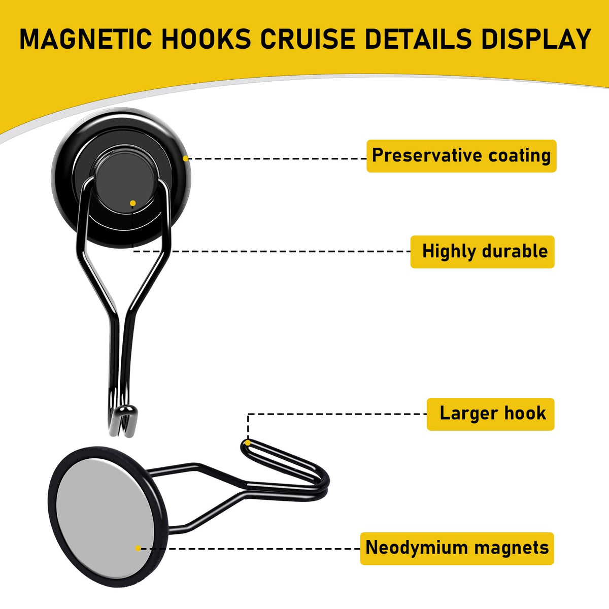 LOVIMAG fridge-door magnet hook provides strong hold.