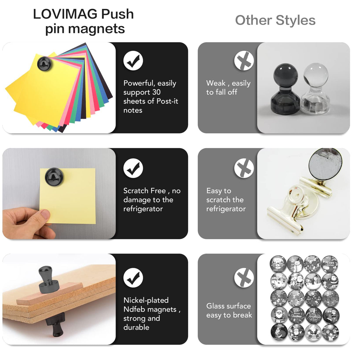LOVIMAG magnets suit office, classroom, and kitchen organization needs.