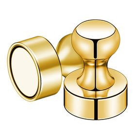 Lovimag reception area magnet gold push pin displays notices attractively.