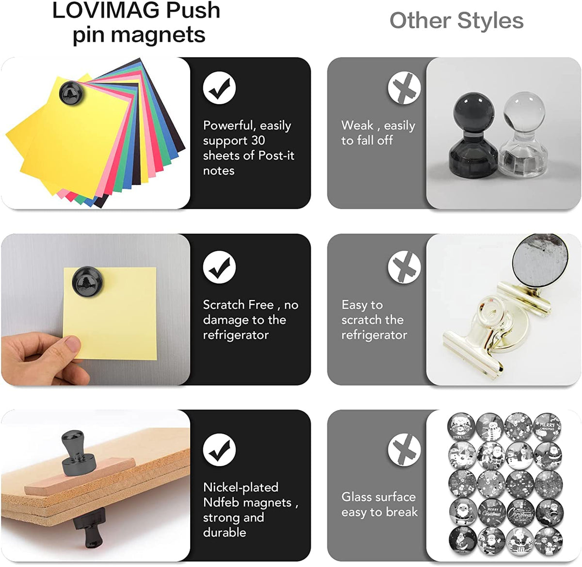 LOVIMAG refrigerator magnets black decor to accent kitchen style