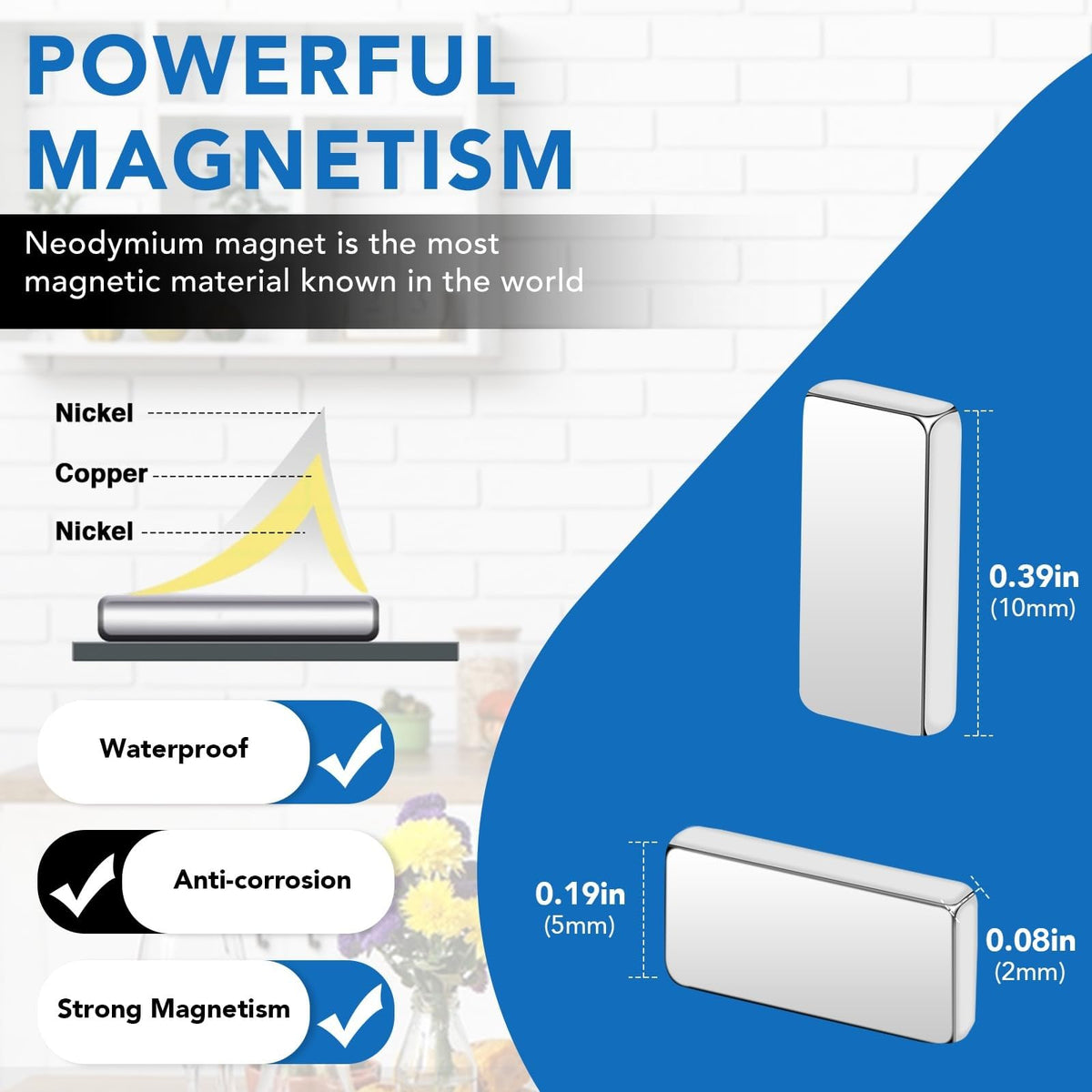 LOVIMAG magnets on fridge showcase compact strength for photo and note display.