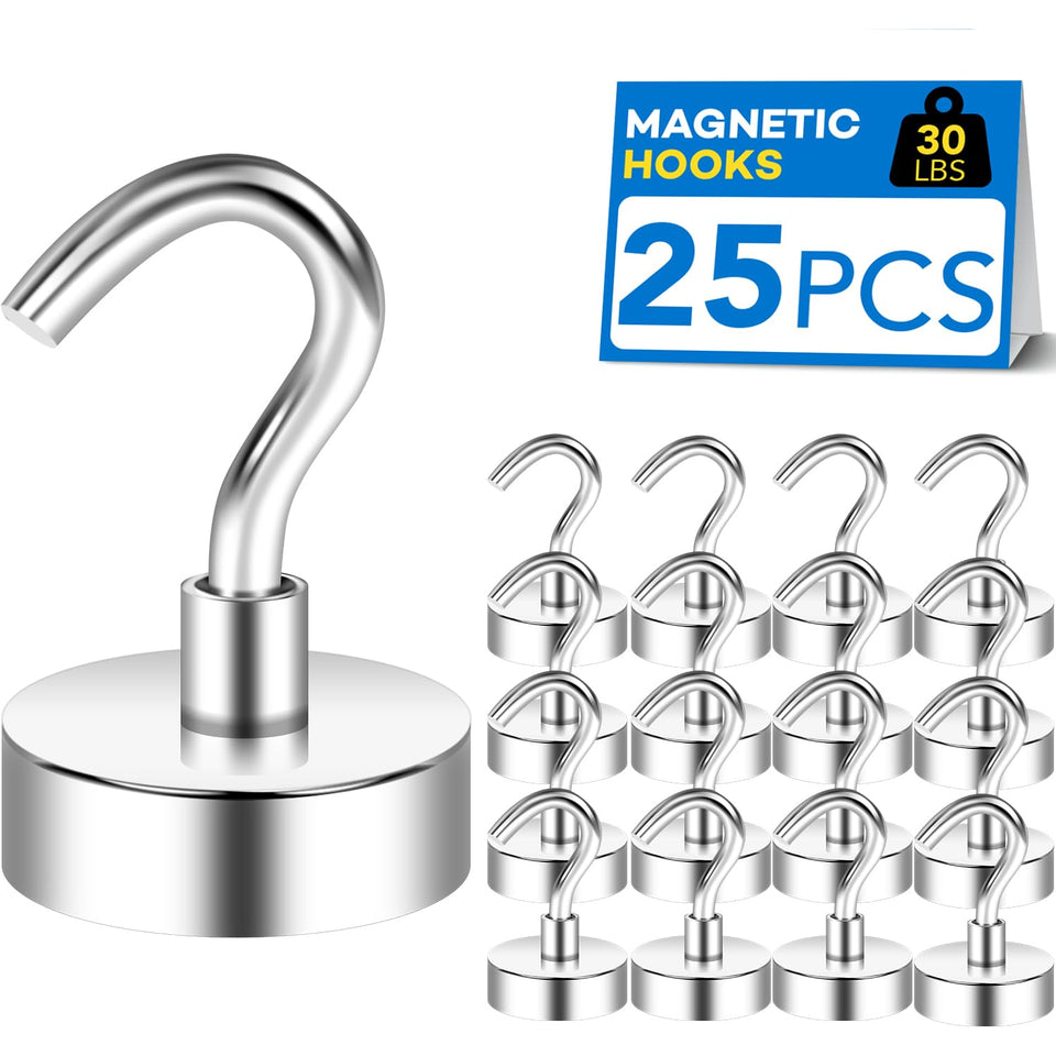 LOVIMAG strong magnetic hooks deliver 30lbs capacity for organized kitchen tools.
