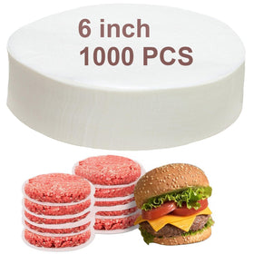LOVNBHELP 6-inch patty paper rounds for easy separation of burger patties.